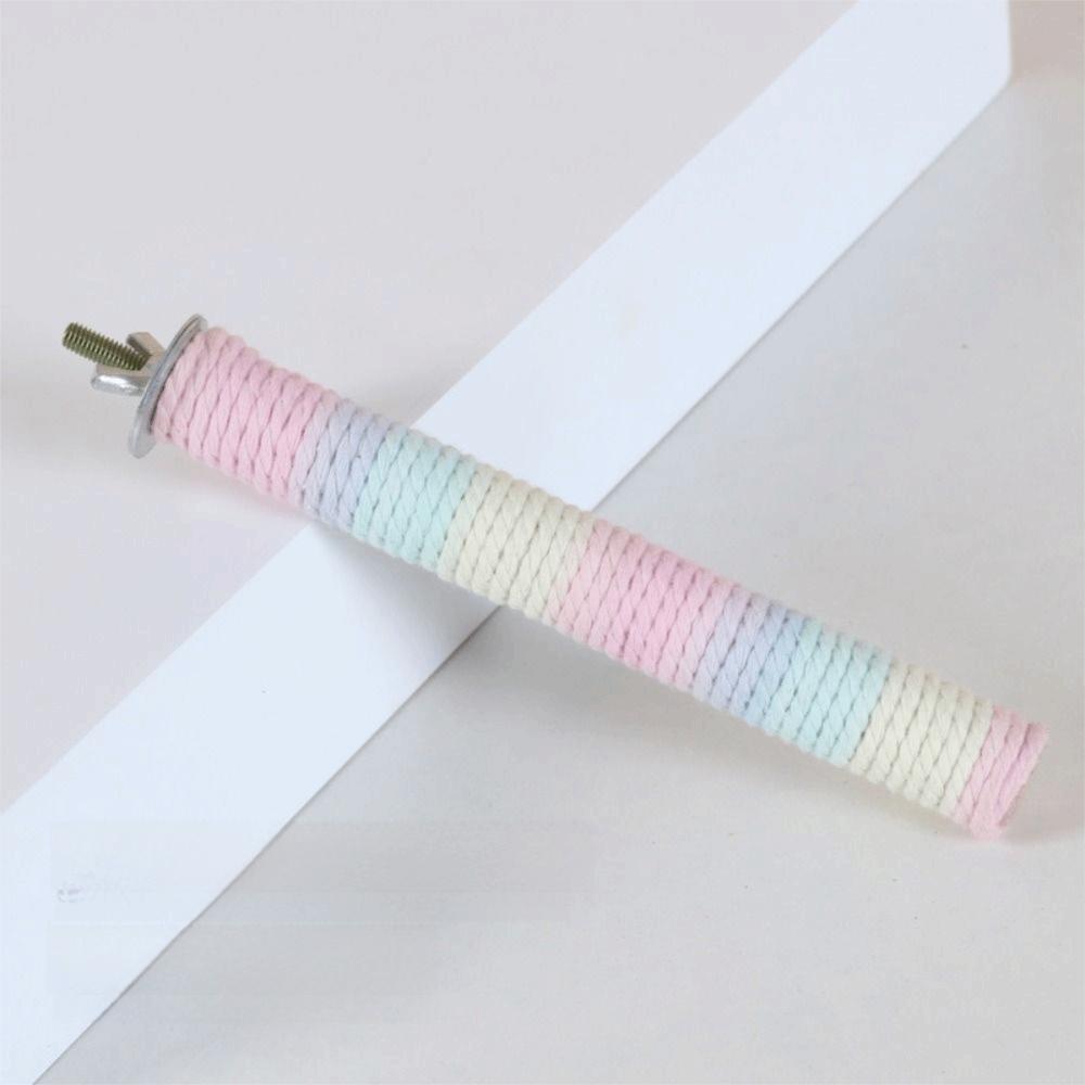 Cotton Rope Parrot Standing Perch Comfortable Grip Bird Teeth Chew Pole Bird Grinding Stand  Conure