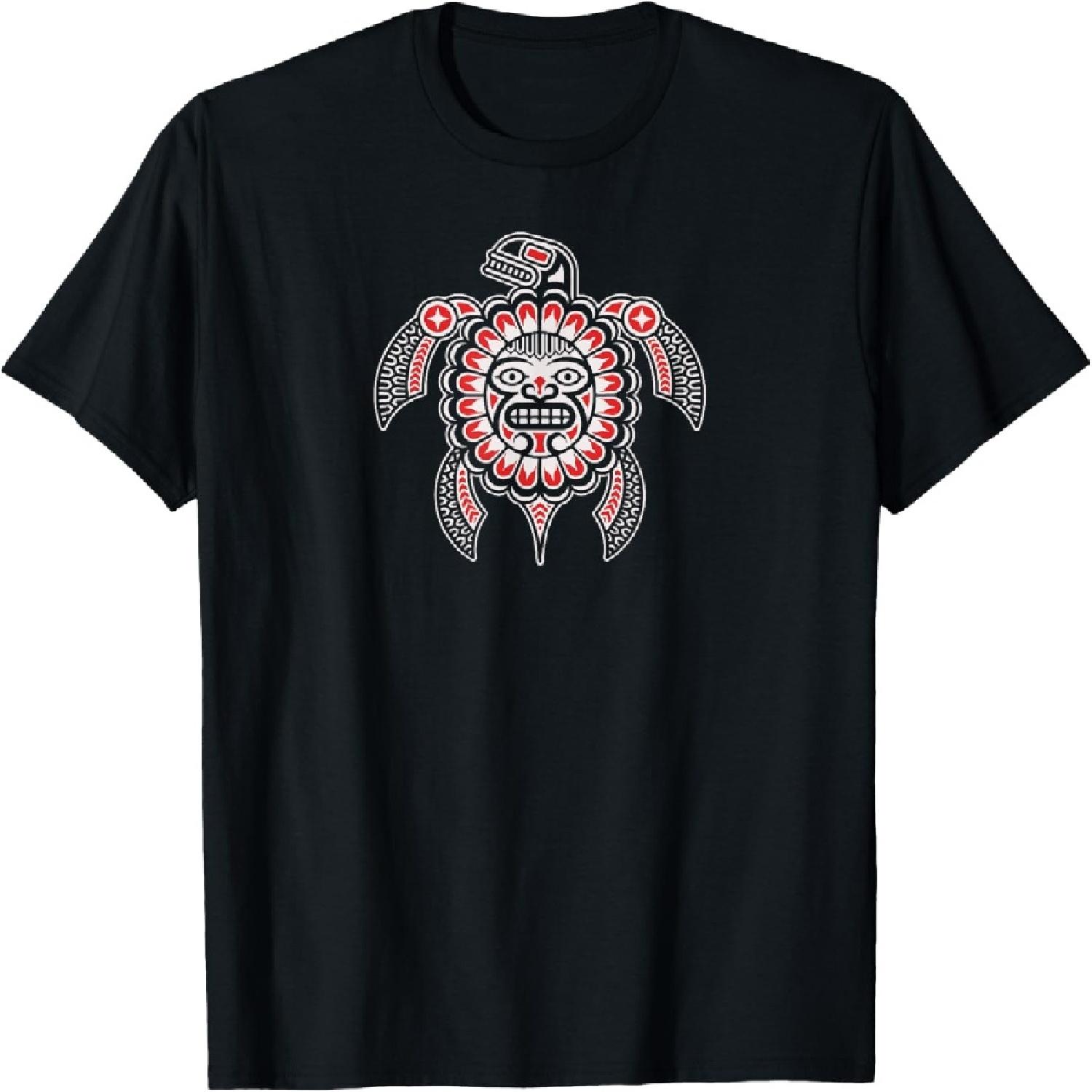 Turtle Shell Design Indigenous T-Shirt S
