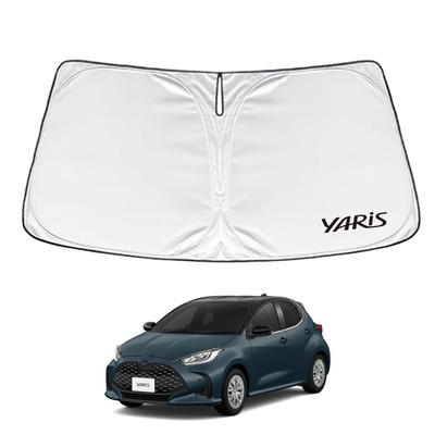 SAWAKAKI Toyota Yaris Windshield Sunshade with Sun Heat UV Heat Compact Storage (10 Series) Custom-Designed Logo, Protection, Insulation, Protection,