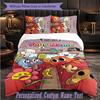 Set de Lenjerie de Pat Personalizat 3 Bucăți Lumea Uimitoare a lui Gumball Husa de Plapumă cu Text Personalizat Set de Fețe de Pernă Cadou pentru Dormitor