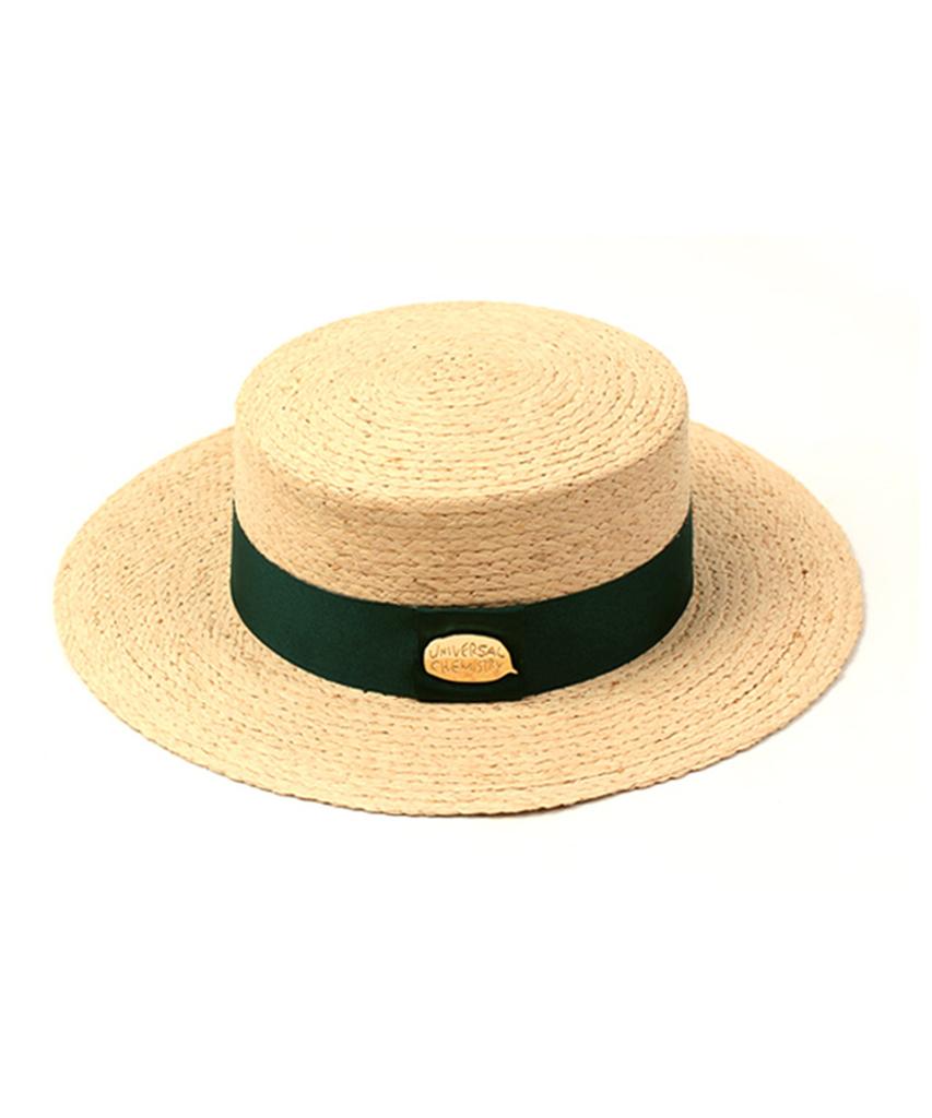 Yunibeosyeolkemiseuteuli Green Line Radia Beige Flat Fedora Summer Fedora
