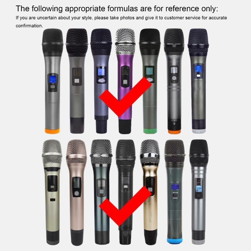 Cordless Handheld Microphone Protective Sleeve with Sponge Foam Microphone Windscreen Rubber Microphone Protective Sleeve Holder for Show KTV