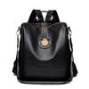 Women PU Leather Backpack Multifunctional Vintage Badge Shoulder Bag Large Capacity Anti‑theft Travel Crossbody Bag Casual Ladies Handbag For Daily