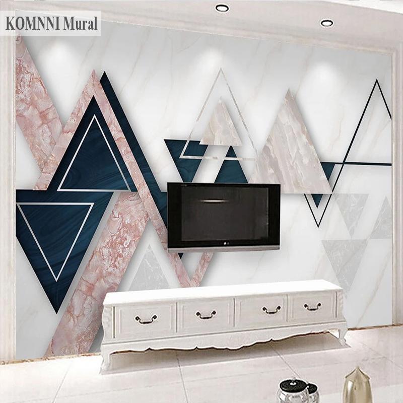 3D Geometric Marble Photo Mural Modern Minimalistic Background Wall Painting Living Room Bedroom Wallpaper Home Decor
