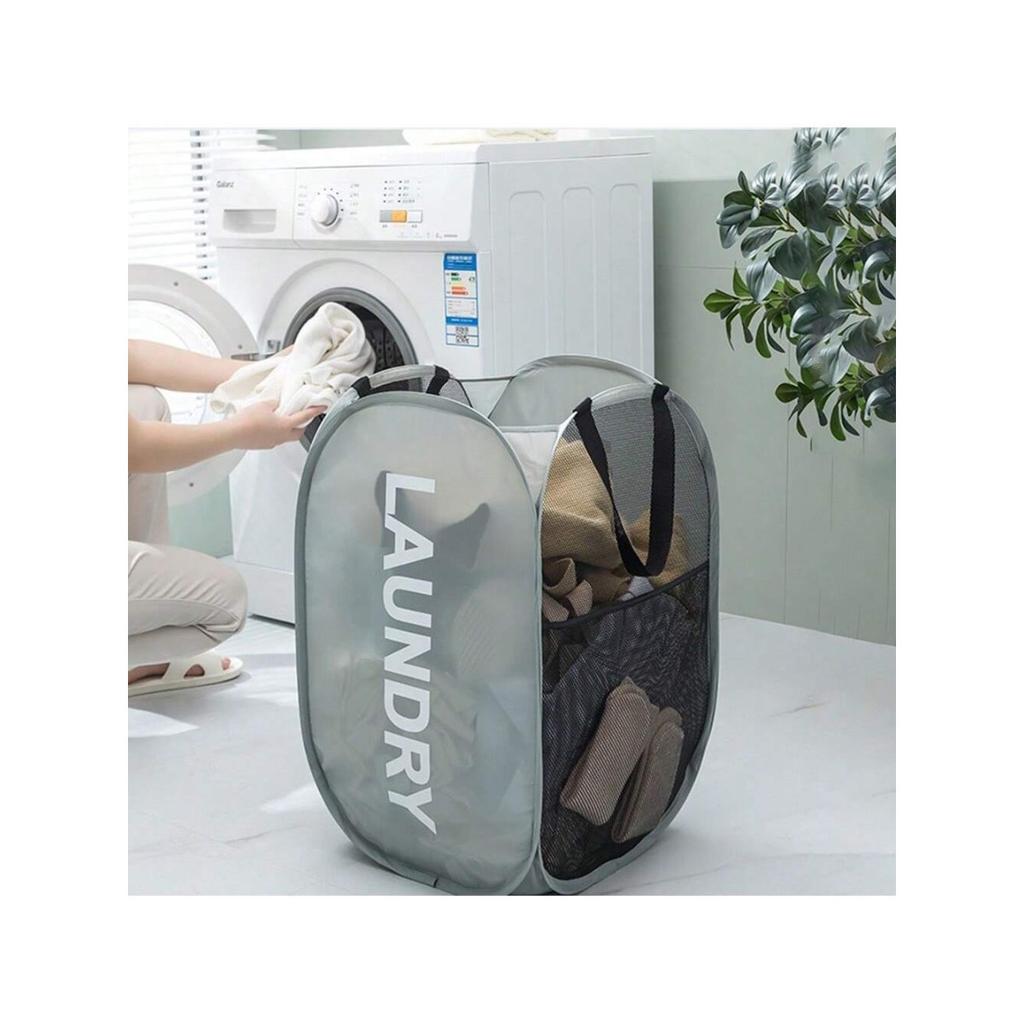 1 Folding Printed Laundry Basket For Dormitories And Bathrooms