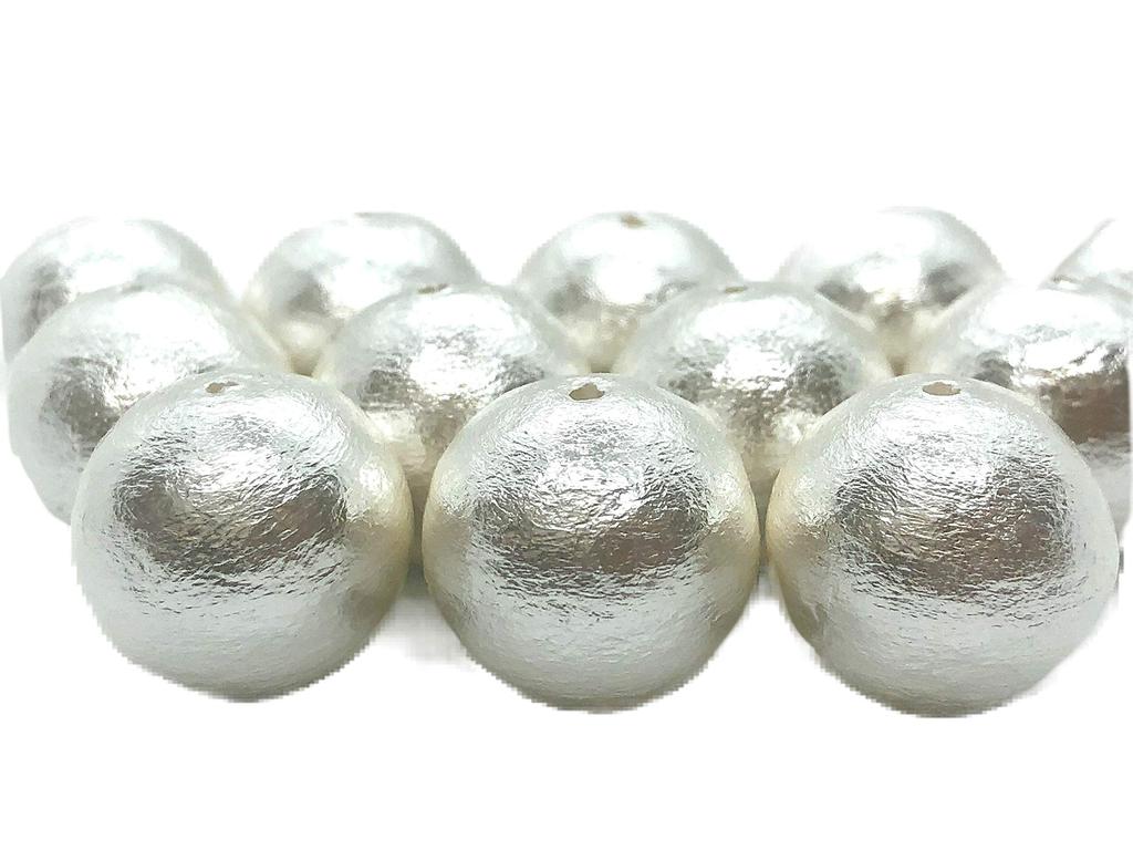 Cotton Pearls 12mm Kiska White 200 Pieces Double Hole Made In Japan Large Bag Beads (White)