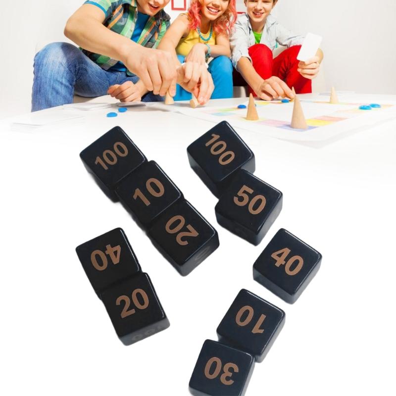 10Pcs Acrylic 6 Sided Round Corner Dices Mult Sided Table Game Dices Math Counting Teaching Tool Mahjong Accessories