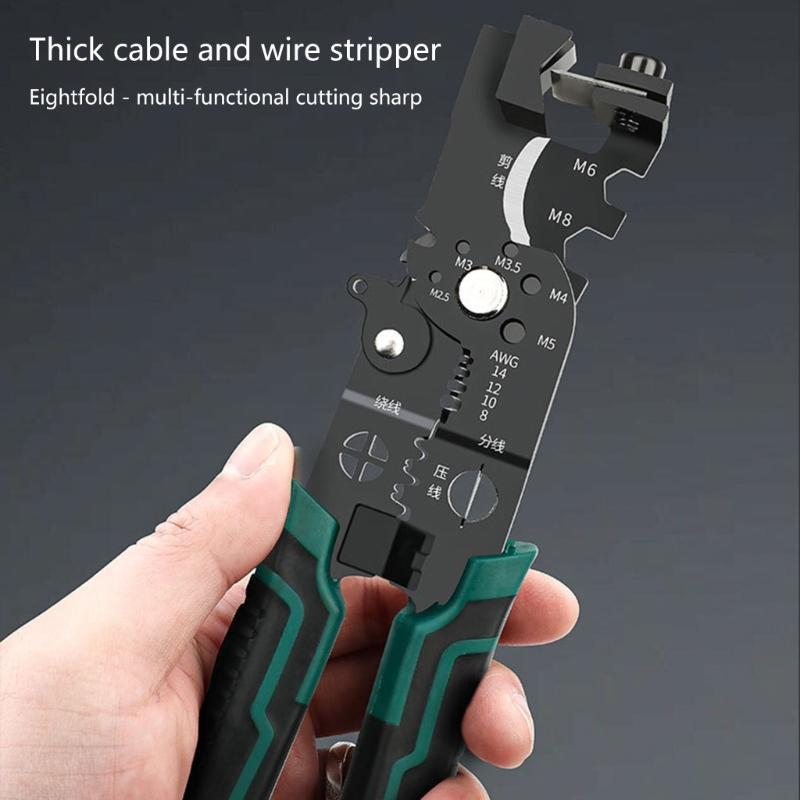 Abisolierzange Multifunktionswerkzeug zum Schneiden von Kabeln Schrauben Bequemer Griff Crimpzange Zange Drahtschneiden