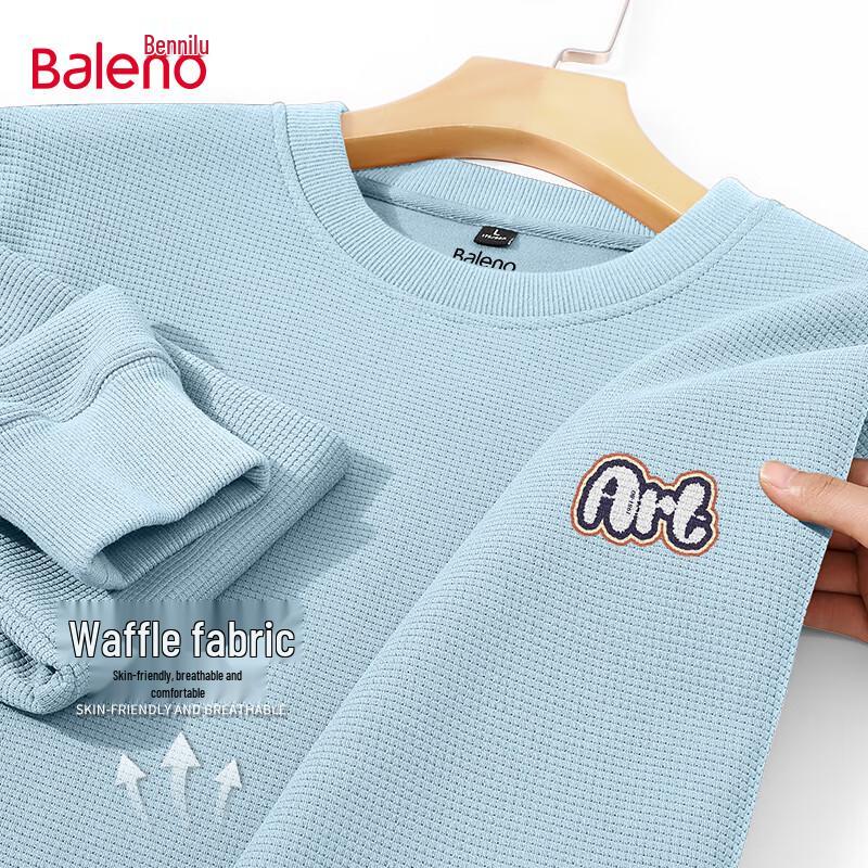 Baleno Herren Waffelstrick Sweatshirt mit Buchstabenprint und Rundhalsausschnitt
