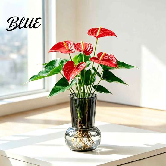 Transparent Decorative Vase for Fresh Flowers Hydroponic Flower Vase Modern Style Imitation Glass Wide Body Home Decor Sturdy Plant Pot Cut And Water