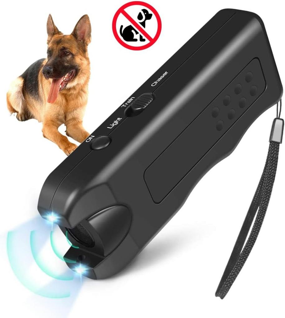 Ultrasonic Anti Barking Device Portable Dog Barking Control Device with LED Light Dog Bark Deterrent Battery Powered for Outdoor