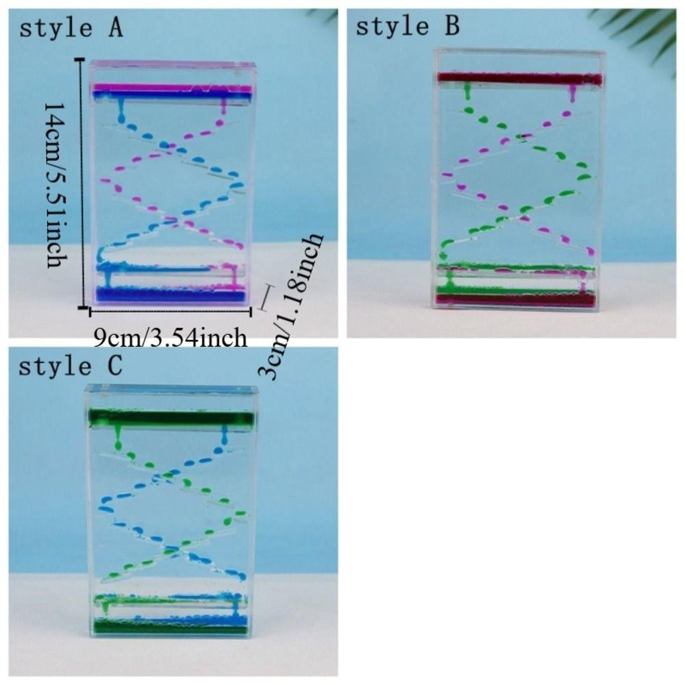 Quadratischer Flüssigsandtimer Kunststoffgehäuse Zweifarbiger Sanduhr-Timer Wassertropfen-Timer Geburtstagsgeschenk