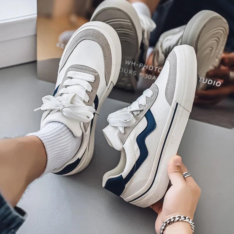 Neue Herren Leinwand Freizeit Freizeit Schuhe Mode Flach Skate Schuhe Junger Mann Straße Cool Sneaker