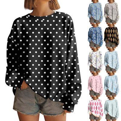 Women  Tops Women's Long Sleeve Sweatshirt Casual Crewneck Loose Fit Pollover Fleece Tops
