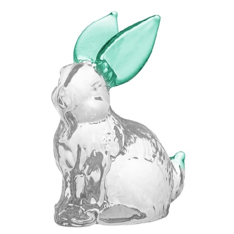 Crystal Glass Rabbit Statue Animal Figurines Desktop Ornaments for Home Garden