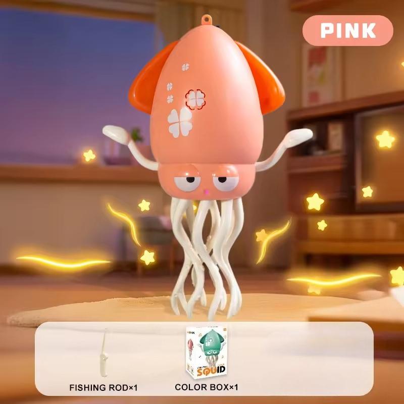 Polvo Elétrico Sensorial Brinquedo Lula Rastejante Música Luz Obstáculo Desvio Automático Brinquedo Dançante Móvel Efeito Spray Água-viva