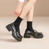 Warrior Fashion Versatile Simple Comfortable Loafers 6Cm Women Loafers Black WXP(WZ)-2222