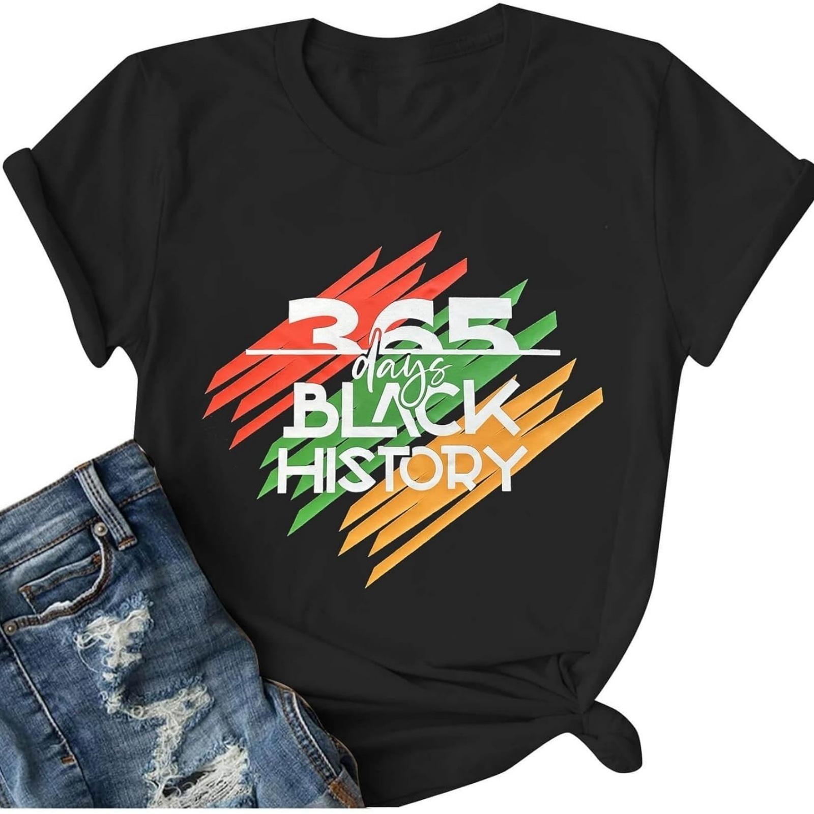 

Black History Shirt for Women I Am Black History African American Month T-Shirt Juneteenth Tee Tops XXXXXL чорний