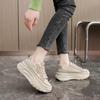 Zapatillas Deportivas para Mujer Estilo Dad Shoes Suela Gruesa de Colores para Aumentar la Altura de Cuero Moda Estilo Coreano para Estudiantes Casual Modernas