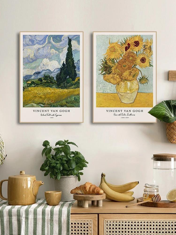 Vincent Van Gogh Yazıları Baskıları ve Posterleri Harika Eser Yıldızlı Gece Tuval Boyama Oturma Odası Duvar Sanatı için Dekorasyonlar