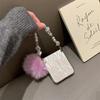 Aurora Gradient Hairball Bracelet Case for Samsung Galaxy Z Flip 6 5 4 3 flip6 Furry Wrist Chain Laser Colorful Shockproof Cover