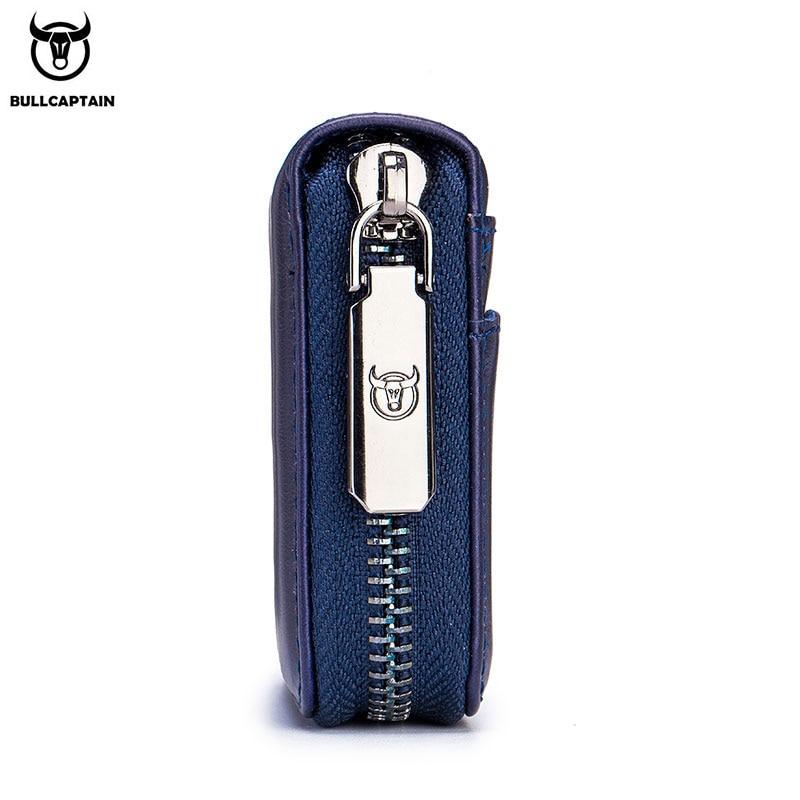 BULLCAPTAIN Leather Credit Card ID Card Holder Wallet Wallet Men Fashion Rfid Card Holder Wallet Business Card Holder Bag