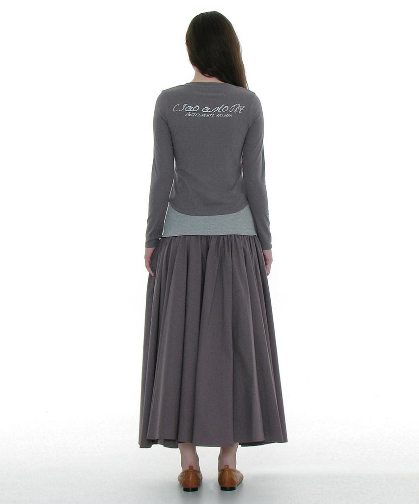 Partimento Woman Voluminous Flare Maxi Skirt_Charcoal
