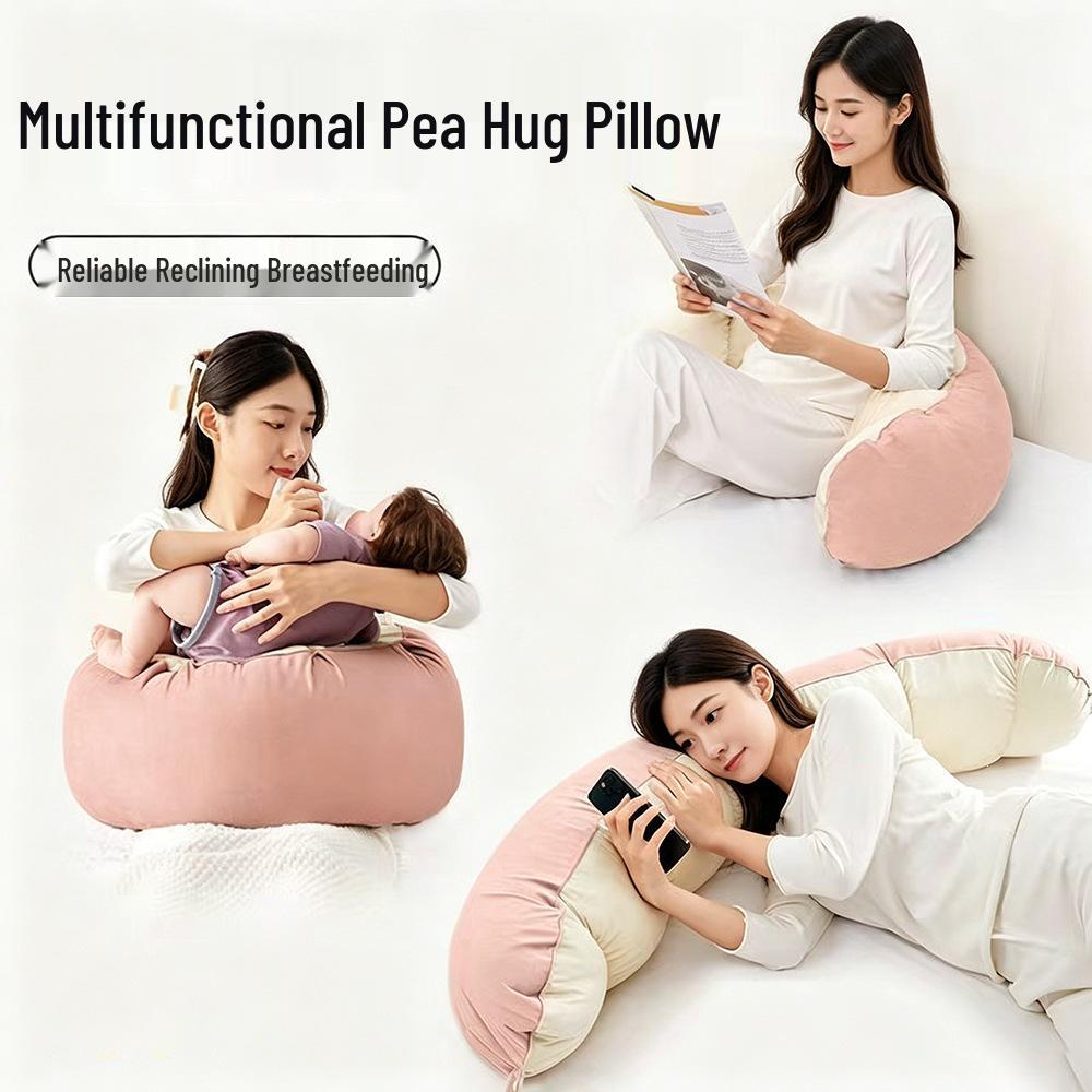 Multi-Functional Pea Bolster Pillow for Girls and Pregnant Women, Full-Body Support for Side Sleeping and Leg Clamping