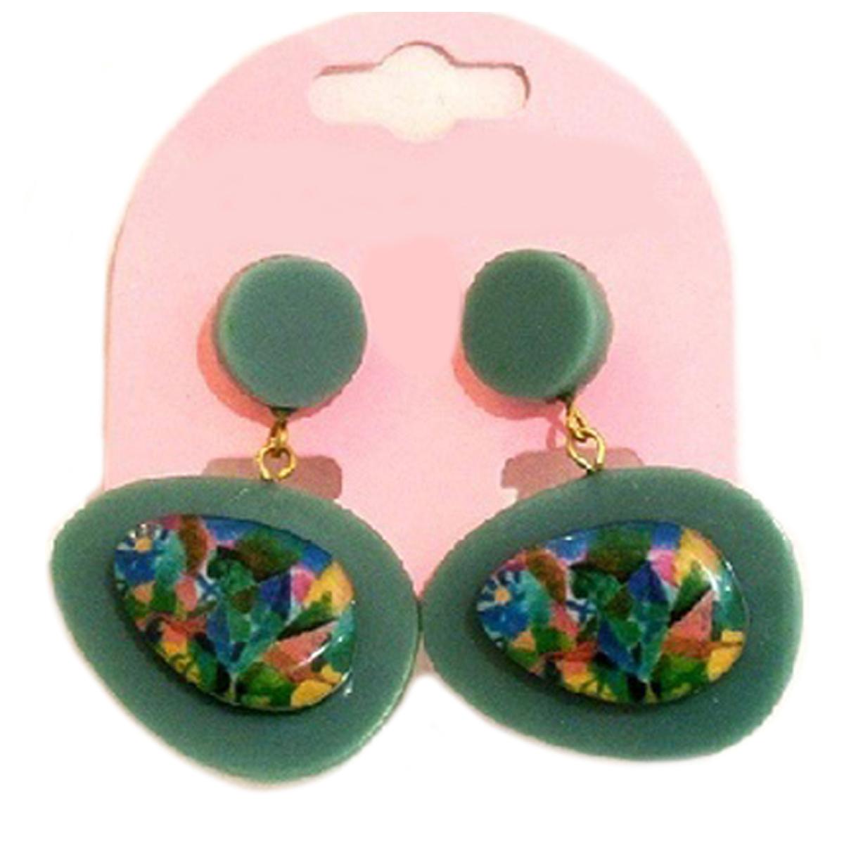 

Les Trésors De Lily [R4295] - Серьги ручной работы Mistinguette сине-фиолетовые - 40x32 мм