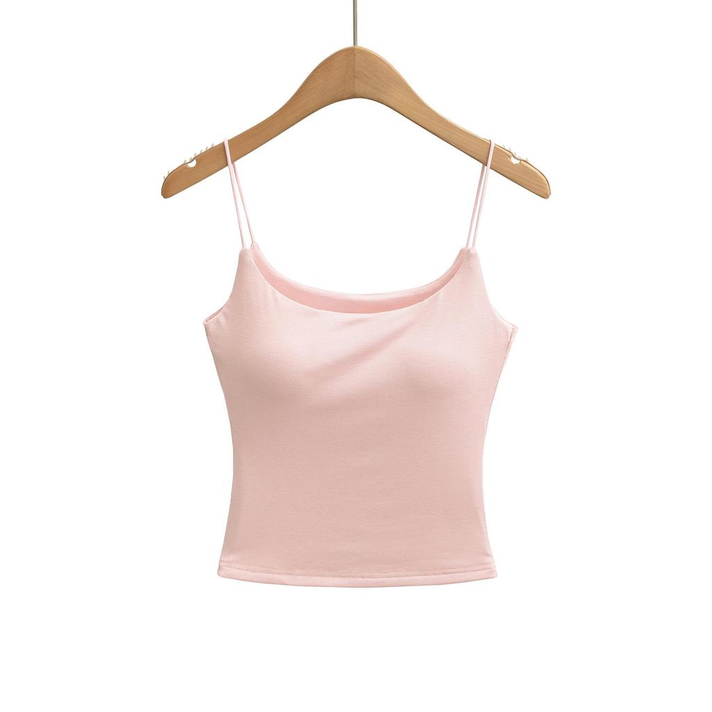 Women's Slim Fit High Elasticity Camisole - Spring/Summer Basic Layer, No Bra Needed, Beautiful Back Design.