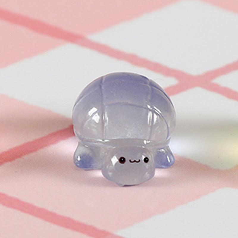1PCS Colorful Luminous Mini Tortoise Micro Landscape Figure Ornament DIY Glowing Turtle Miniature Statue Potted Garden Decor