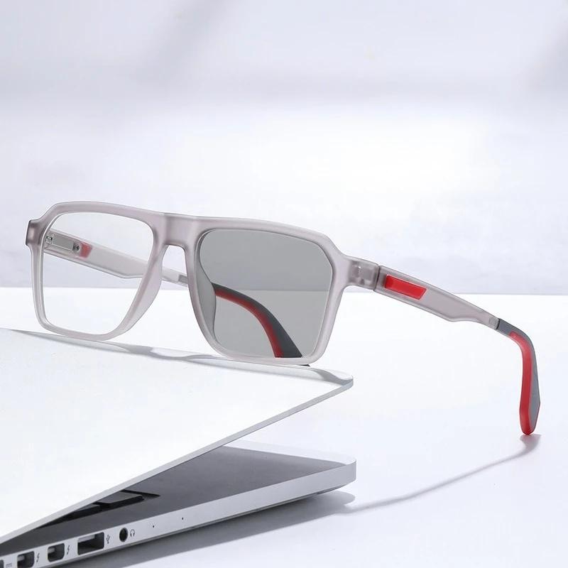 

Fashion Photochromic Myopia Glasses Neutral Fashion Anti-Blue Light Color-Changing Sunglasses Ultra-Light Luxury Glasses -4.0 0