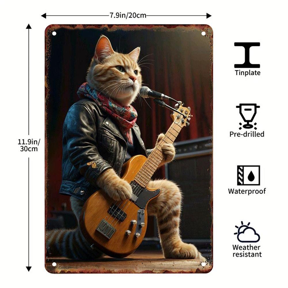 Retro Metallschild Rock Cats Wanddeko