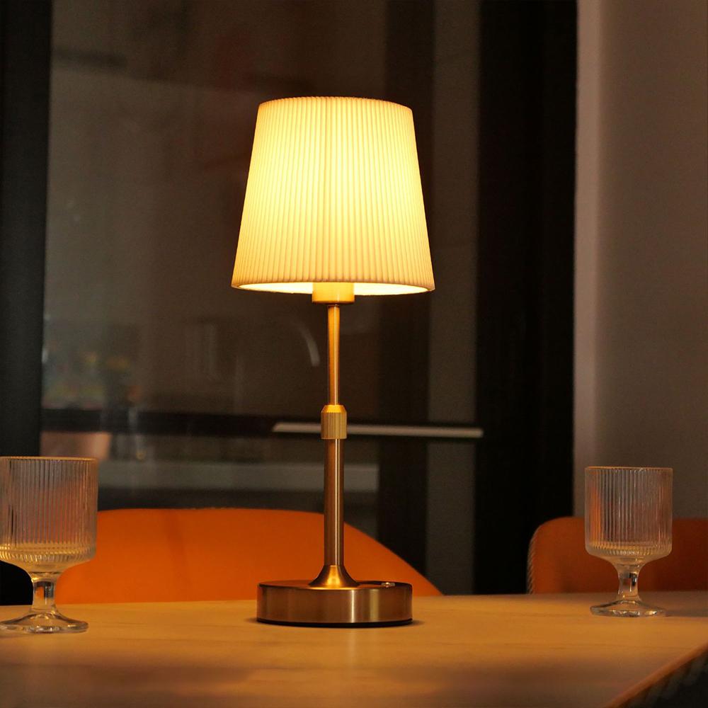Fabric Desk Lamp Rechargeable Touch Table Light for Restaurant Hotel Room Bedside Decor Lighing
