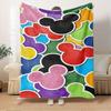 1pc Velvet Mickey Mouse Ears Multi-Color Throw Blanket for Bed Sofa Gift Home Decoration, Soft Warm Plush Coverlet, Room Decor