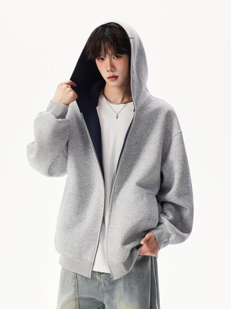 Unisex Autumn Trendy Loose Hooded Cardigan Jacket