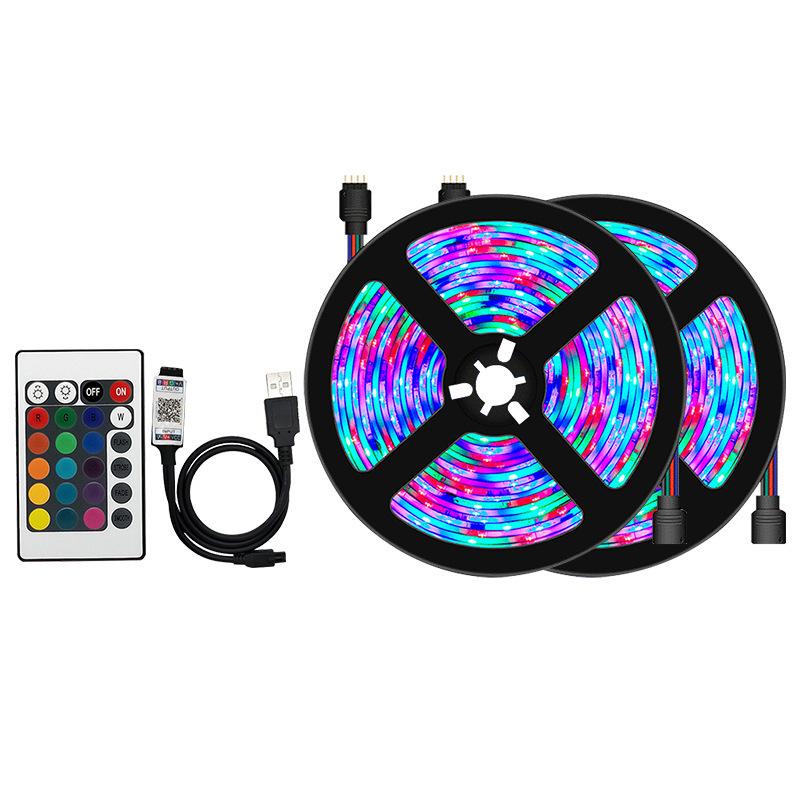2835 RGB LED Strip Set with Bluetooth & 24-Key Remote, 5V USB