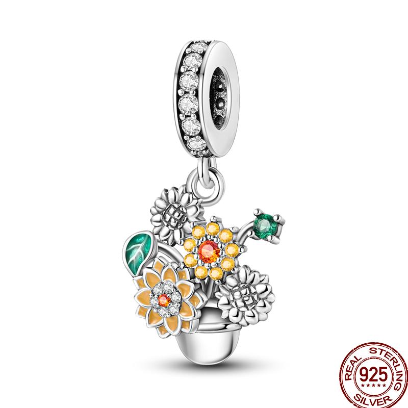 Copper Pumpkin Maple Leaf Squirrel Scarecrow Harvest Autumn Charm Beads Suitable For Pan Original Bracelet