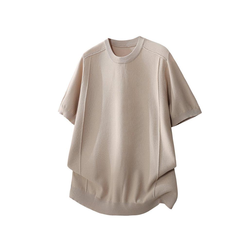 2026 Japanese Style Men's Trendy Loose Knit Short Sleeve Summer Top