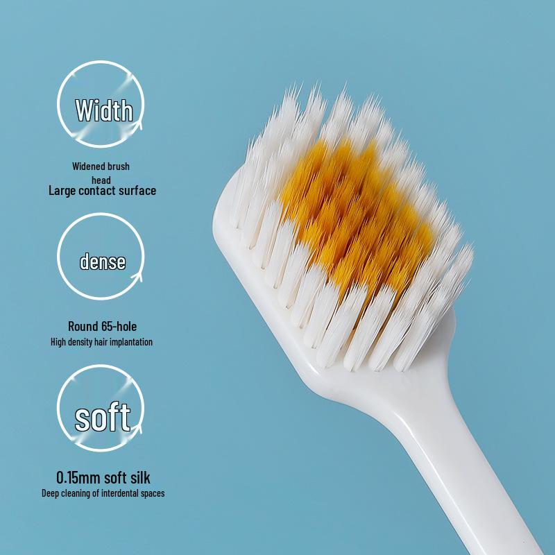 RAOYI Japanese Soft Bristle Toothbrush 3-Pack, Wide Head for Adults