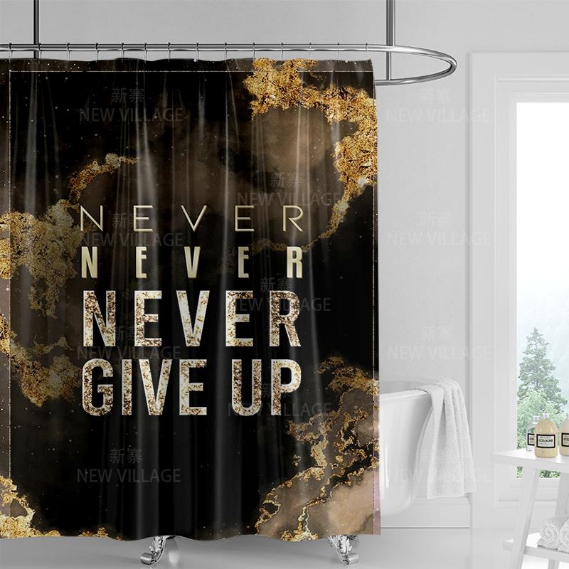 Rocky Shower Curtain With Inspiring Message Perfect For Your Bathroom Decor!