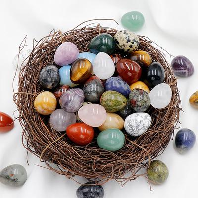 1 Pcs, Natural Crystal Rolling Stone, Mini Egg, 15 * 20mm, Raw Stone Bird Egg, Easter Egg, Ornament