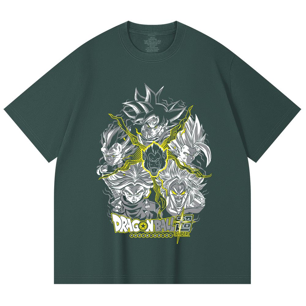 230 Gsm 100% Cotton Dragon Ball V49 Super Saiyan Print Unisex Heavy Cotton T Shirt