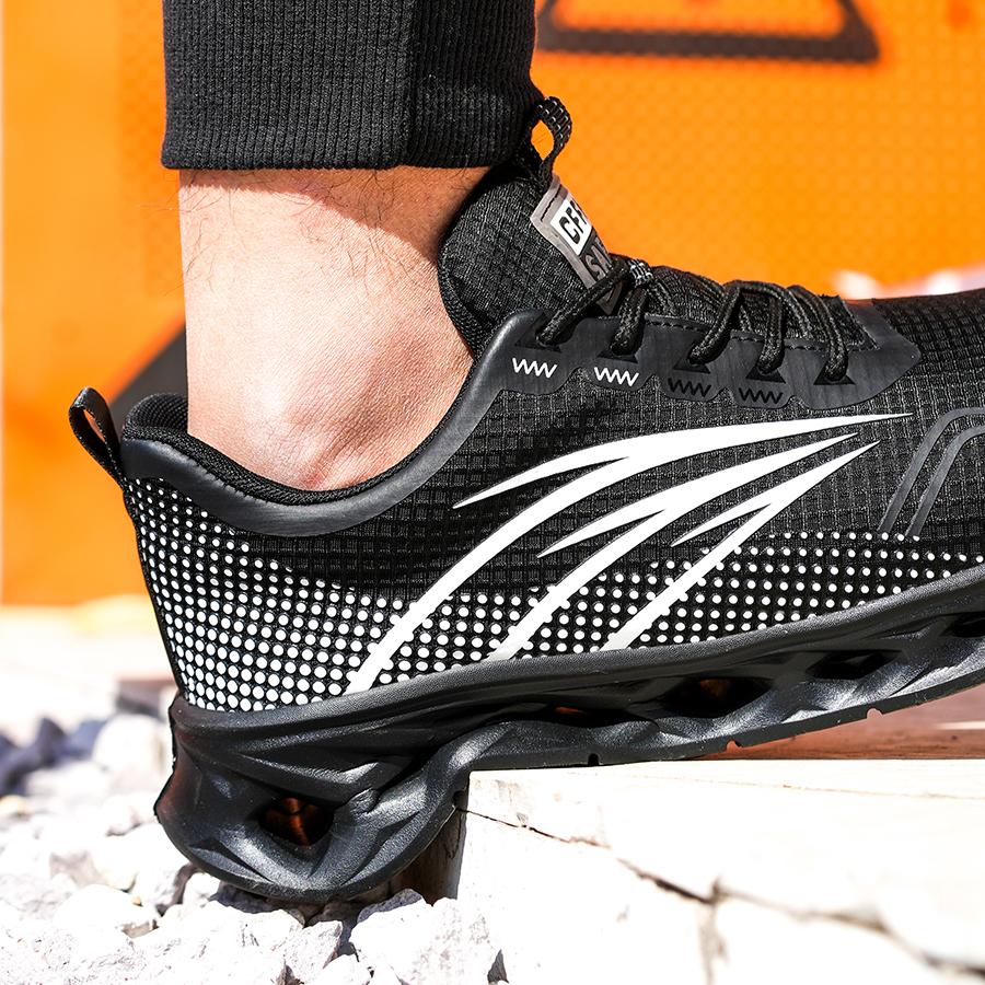 Lekkie Buty Bezpieczeństwa Męskie Nowe Trampki Buty z Podnoskiem Stalowym Buty Robocze Odporne na Przebicie Buty Ochronne Buty Bezpieczeństwa Antypoślizgowe