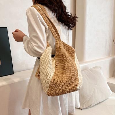 New Fashion Bag Shoulder Hand-held Straw Bag Woven Bag Vacation Beach Bag Tote Women's Bag