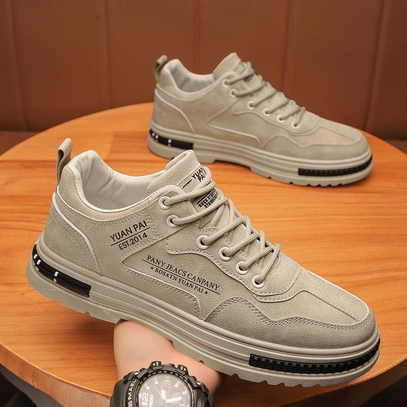 Spring Autumn Men s Classic Leather Shoes Lace Up Casual Sneakers Outdoor Walking Shoes Anti-slip Comfortable Men Shoes 44 1739₽