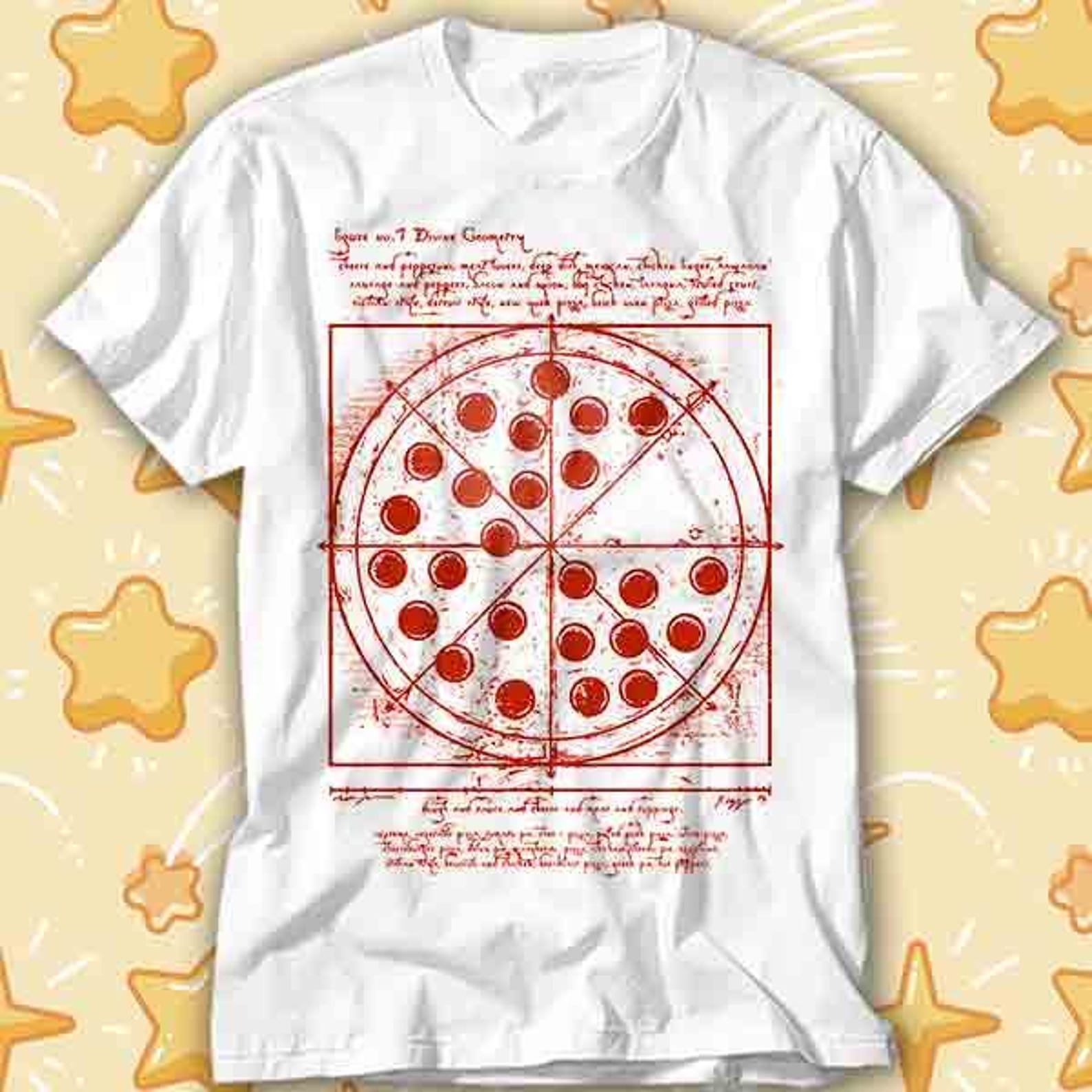 Vitruvian Pizza Leonardo da Vinci Spider Tom Movie T-Shirt 500 XL