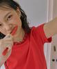 JUNEJUNE SPACE Slim Cut-Out Tee_Red