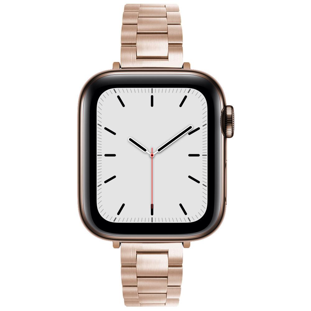 Watch Strap for Apple Watch Series 10 42mm/9 8 7 41mm/SE (2023) SE (2022) SE 6 5 4 40mm/3 2 1 38mm Three Beads Slim Metal Watch Band