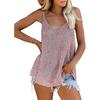 Spring and Summer Fashion Round Neck Camisole Color Blocking Top Undershirt Women Vest